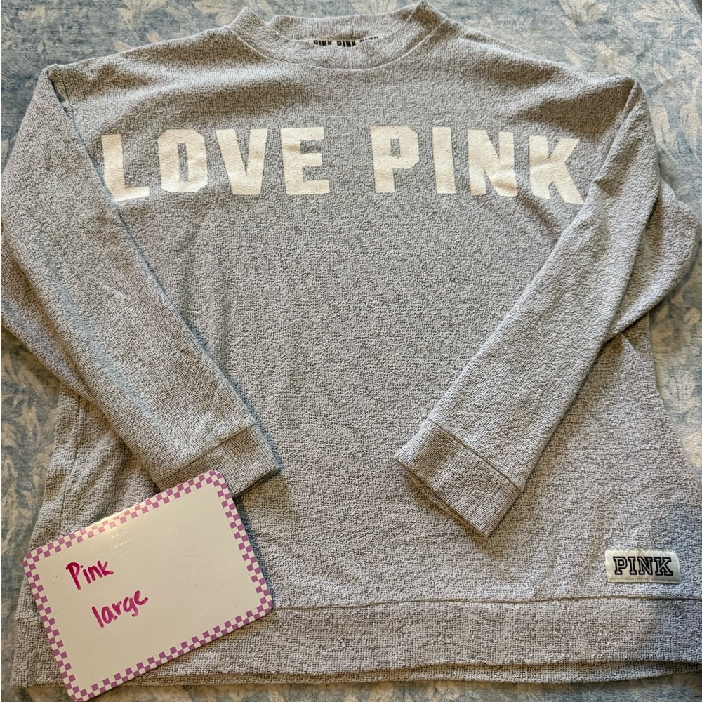 PINK Victoria's Secret Gray Crew Neck Sweater
